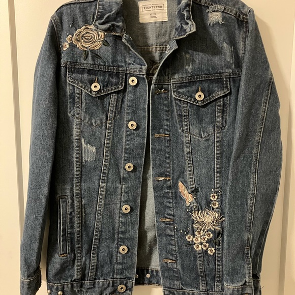 Eightytwo Jackets & Blazers - Eightytwo Brand Embroidered Denim Jacket